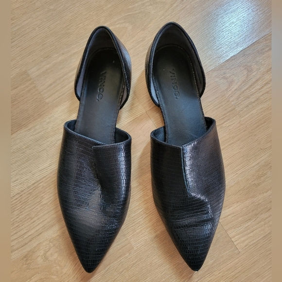 Vince darlington black leather flats - Picture 1 of 7